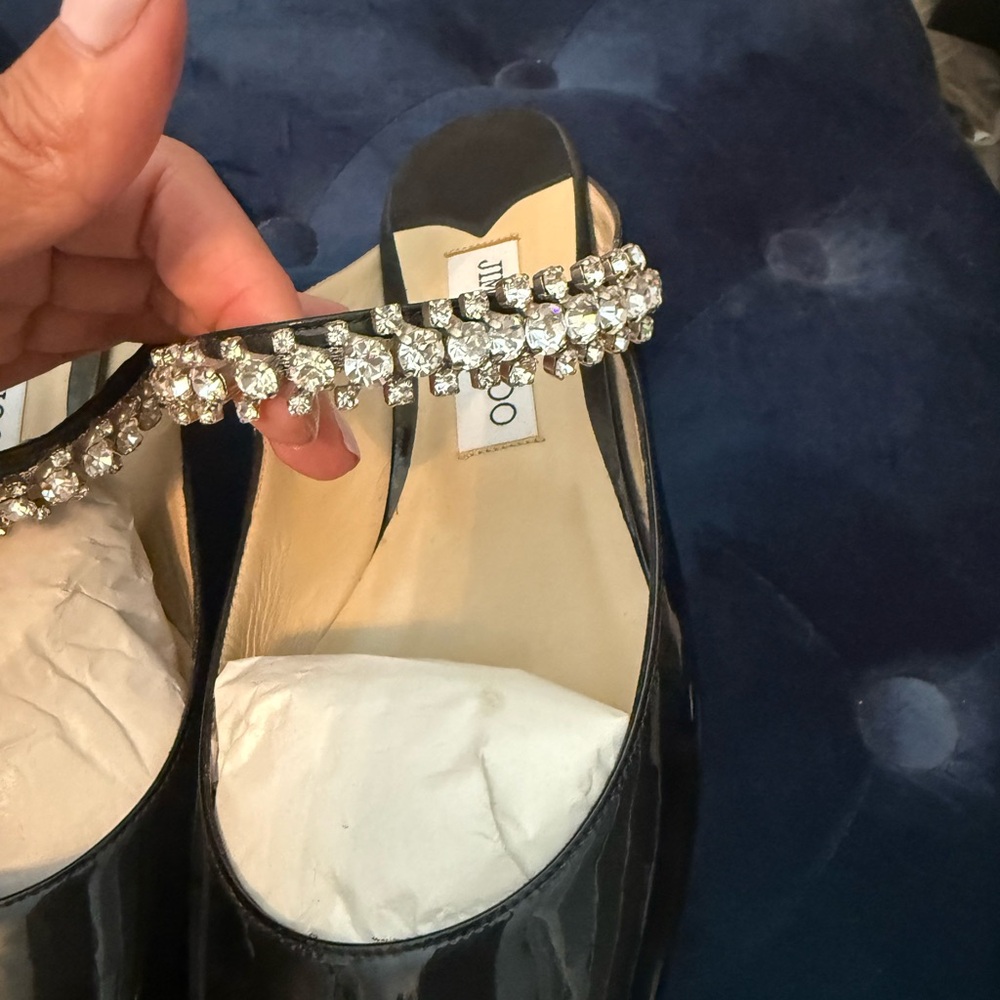 Jimmy Choo Black Crystal Embellished Mules - Picture 4 of 5